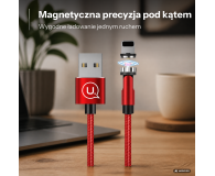 USAMS Kabel kątowy magnetyczny lightning 2,1A 1m pleciony czerwony - 1568984 - zdjęcie 2